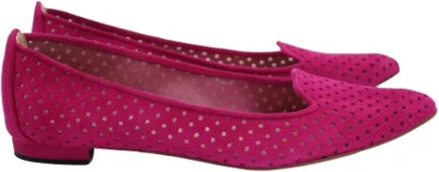 Manolo Blahnik Pre-owned Suede flats Pink Dames