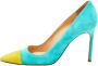 Manolo Blahnik Pre-owned Suede heels Blue Dames - Thumbnail 1