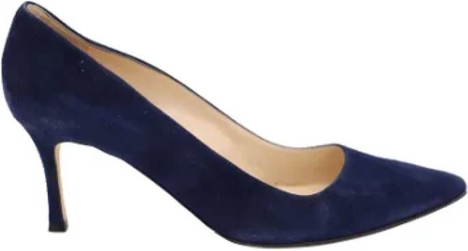 Manolo Blahnik Pre-owned Suede heels Blue Dames