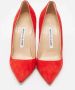 Manolo Blahnik Pre-owned Suede heels Red Dames - Thumbnail 1