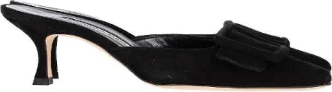 Manolo Blahnik Pre-owned Suede mules Black Dames