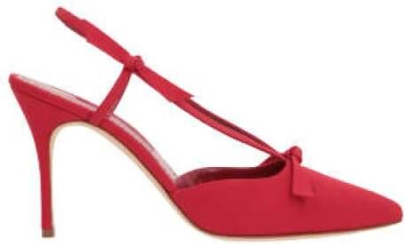 Manolo Blahnik Rode Slingback met Stiletto Hak Red Dames