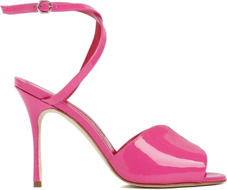 Manolo Blahnik Roze & Paarse Sandalen Hoge Hakken Pink Dames