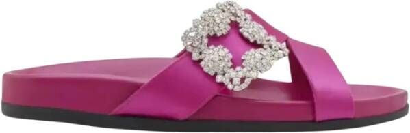 Manolo Blahnik Roze sandalen met juweelgesp Pink Dames