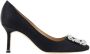 Manolo Blahnik Satijnen Pumps met Kristallen Gesp Black Dames - Thumbnail 1