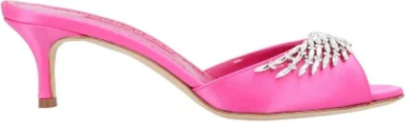 Manolo Blahnik Silk mules Pink Dames