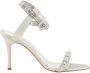 Manolo Blahnik Sprankelende Rhinestone Satijnen Sandalen Gray Dames - Thumbnail 1