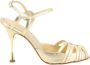 Manolo Blahnik Nappa Leren Stiletto Hak Sandalen Yellow Dames - Thumbnail 1