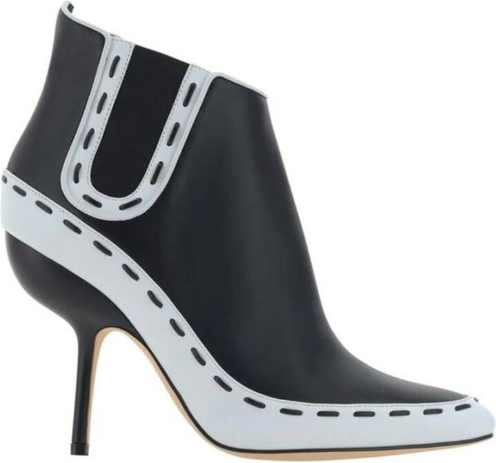 Manolo Blahnik Stiletto Hak Leren Pumps met Rits Black Dames