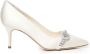 Manolo Blahnik Witte Juweel Versierde Stiletto Hak Pumps White Dames - Thumbnail 1