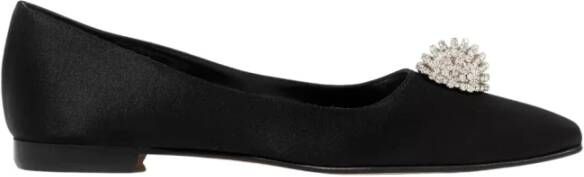 Manolo Blahnik Zwarte Kristal Balletflats Black Dames