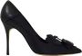 Manolo Blahnik Zwarte leren pumps met kwastje Black Dames - Thumbnail 1