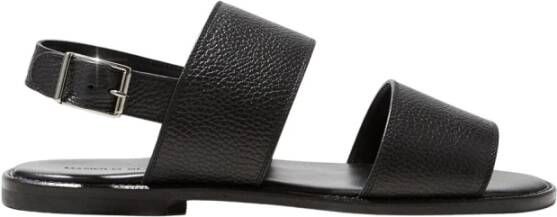 Manolo Blahnik Zwarte leren sandalen Bulgobis Black Heren