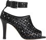 Manolo Blahnik Zwarte Leren Sandalen met Laseruitsnijding Black Dames - Thumbnail 1