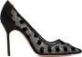 Manolo Blahnik Zwarte Mesh Polka Dot Pumps Black Dames - Thumbnail 1