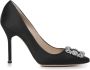 Manolo Blahnik Zwarte Schoenen met Hak en Amandelvormige Neus Black Dames - Thumbnail 6