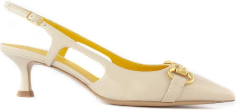 Mara Bini Beige Leren Slingback Sandalen met Horsebit Beige Dames