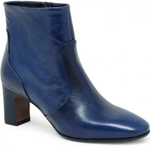 Mara Bini Blauwe Leren Enkellaarzen Ss24 Blue Dames