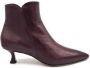 Mara Bini Bordeaux Leren Enkellaars Rits Achterkant Purple Dames - Thumbnail 1