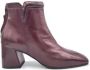 Mara Bini Bordeaux Leren Enkellaars Rits Sluiting Purple Dames - Thumbnail 1