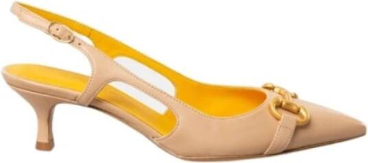 Mara Bini Perzik Leren Slingback Sandaal Beige Dames