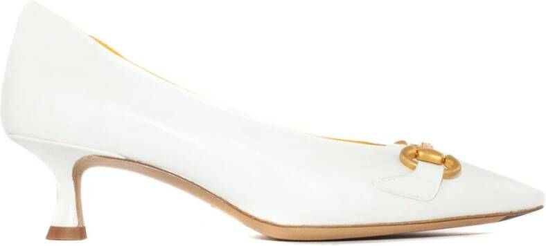 Mara Bini Witte Leren Pumps White Dames