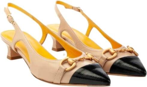 Mara Bini Tweekleurige Slingback Schoenen Beige Dames