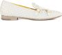 Mara Bini Witte Geweven Leren Loafer Dubbele Gesp White Dames - Thumbnail 1