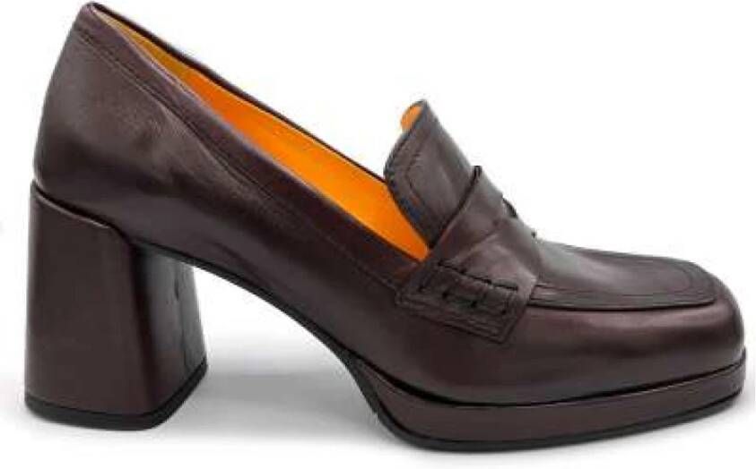 Mara Bini Zacht leren mocassin koffiebruin Brown Dames