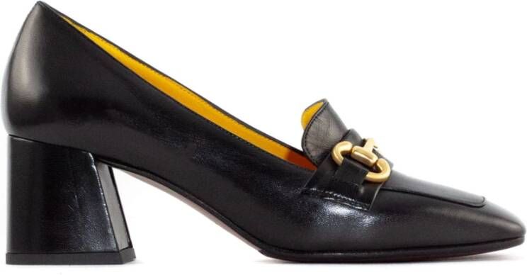 Mara Bini Zwarte Leren Loafer met Vierkante Neus Black Dames