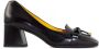 Mara Bini Zwarte Leren Loafer Vierkante Neus Strik Black Dames - Thumbnail 1