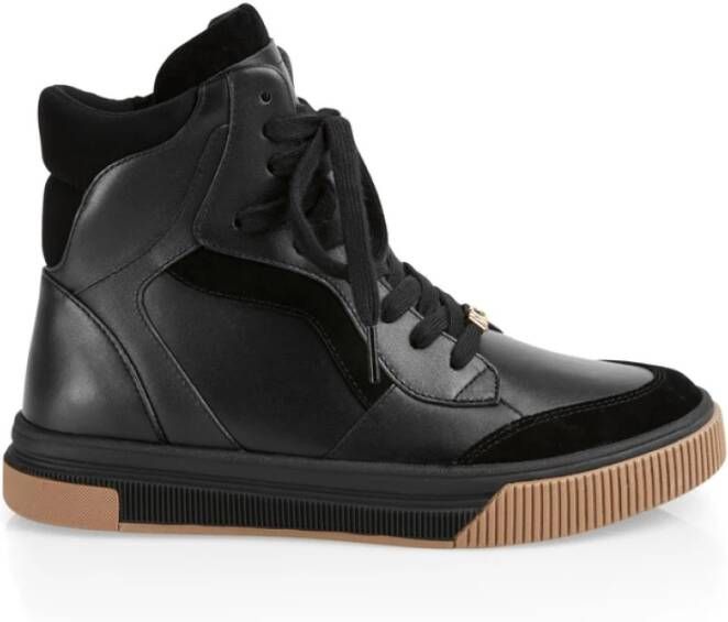 Marc Cain Zwarte Leren High-Top Sneakers Zwart Dames