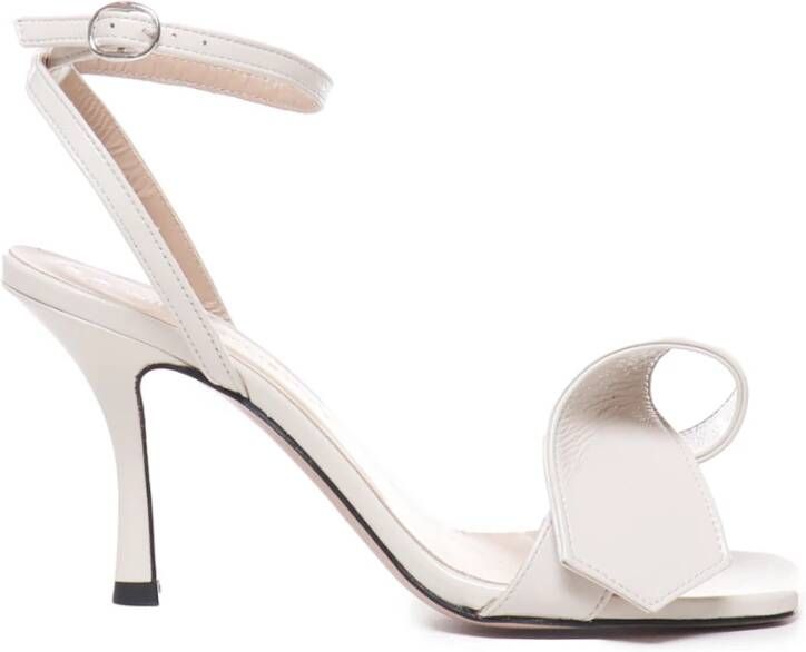 Marc Ellis Witte Leren Sandalen met 9cm Hak White Dames