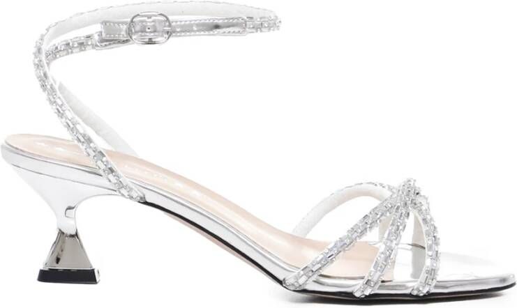 Marc Ellis Zilveren Strass Enkelband Sandalen Gray Dames