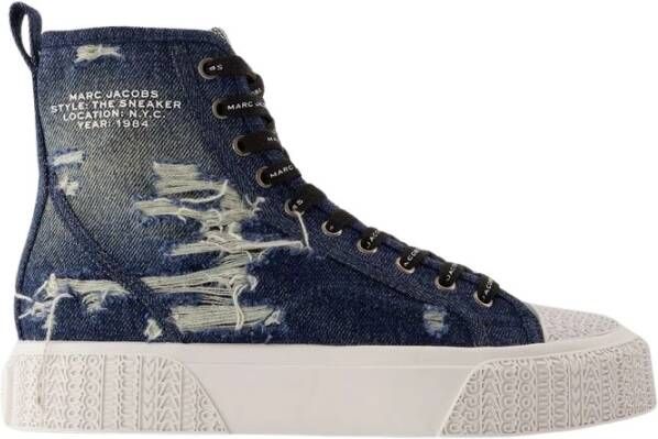 Marc Jacobs Blauwe High Top Katoenen Sneakers Blue Dames