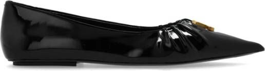 Marc Jacobs Zwarte Leren Pointy Toe Ballerinas Black Dames