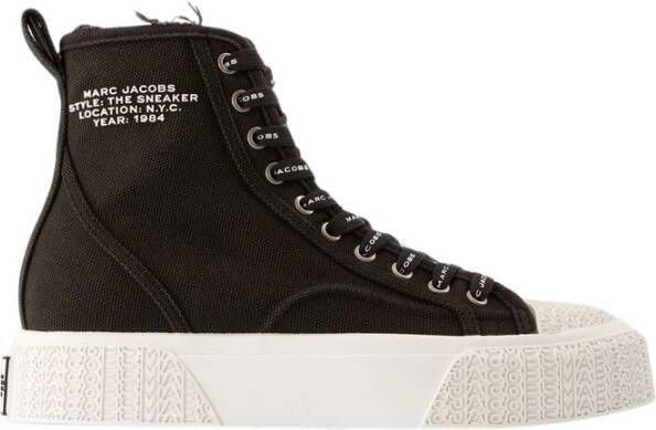 Marc Jacobs Zwarte hoge sneakers van katoenrubber Black Dames