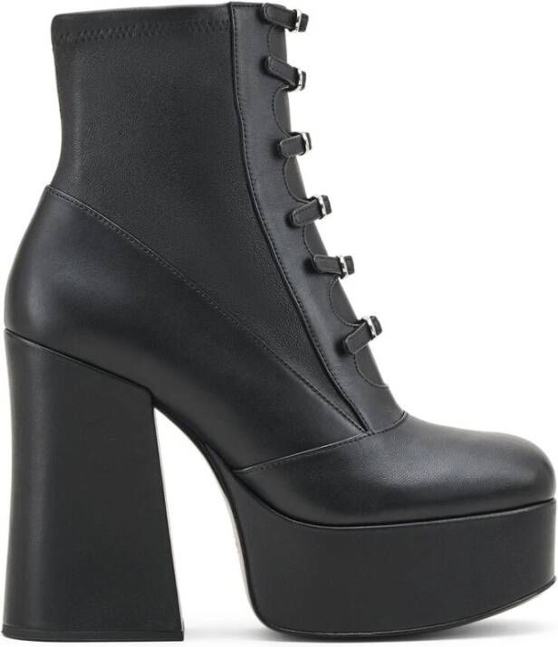 Marc Jacobs Zwarte Leren Blokhak Schoenen Black Dames