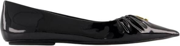 Marc Jacobs Zwarte Leren Pointy Toe Ballerinas Black Dames