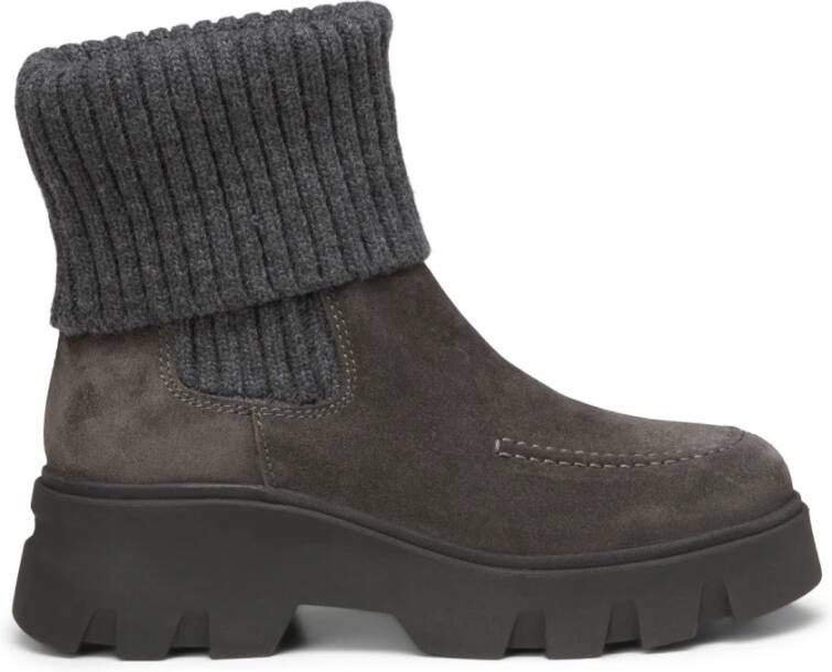 Marc O'Polo Chelsea boot met gebreide boord Gray Dames