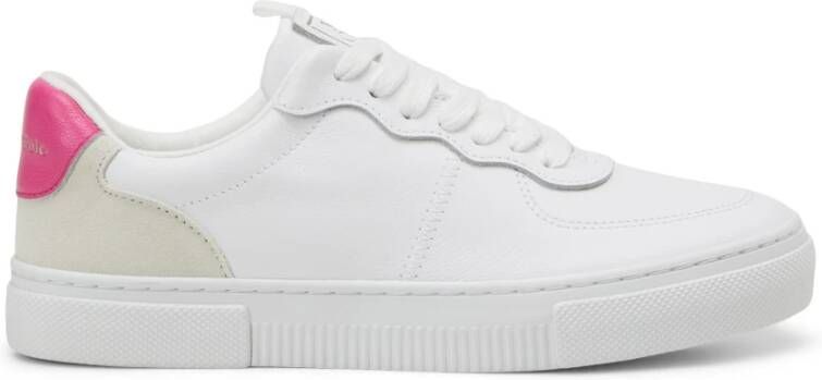 Marc O'Polo Leren Sneaker met Suède Accenten Pink Dames