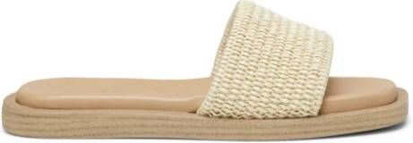 Marc O'Polo Zomer Raffiabast-Look Mules Beige Dames