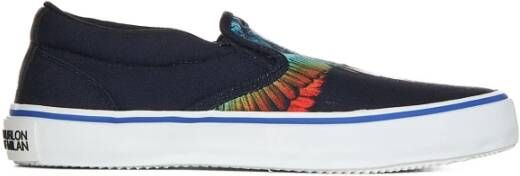 Marcelo Burlon Zwarte Slip-On Sneakers met Multicolor Print Zwart Heren