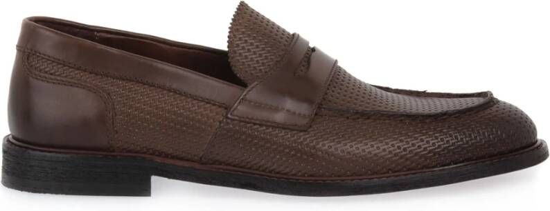 Marco Ferretti Leren Loafers voor Moderne Man Brown Heren