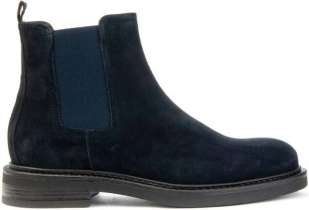 Marco Ferretti Suede Chelsea Boots Elastic Beatles Blue Heren