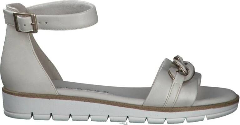 marco tozzi Beige Platte Sandalen voor Vrouwen Gray Dames