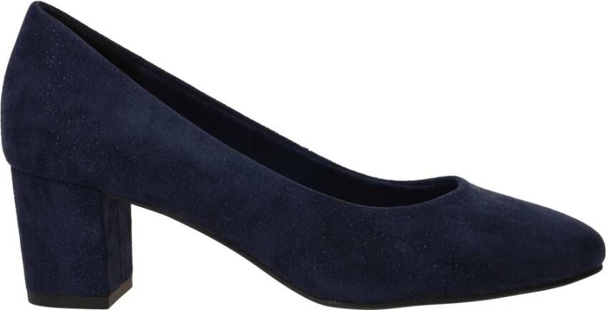 marco tozzi Blauwe Metallic Gestippelde Pump Blue Dames