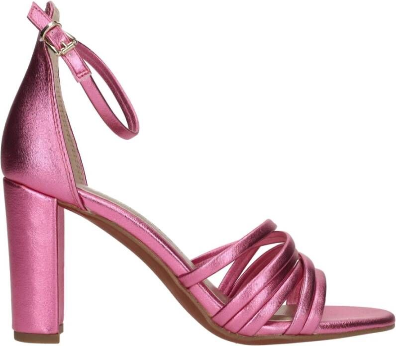 marco tozzi Metallic Roze Sandalette met Enkelband Pink Dames