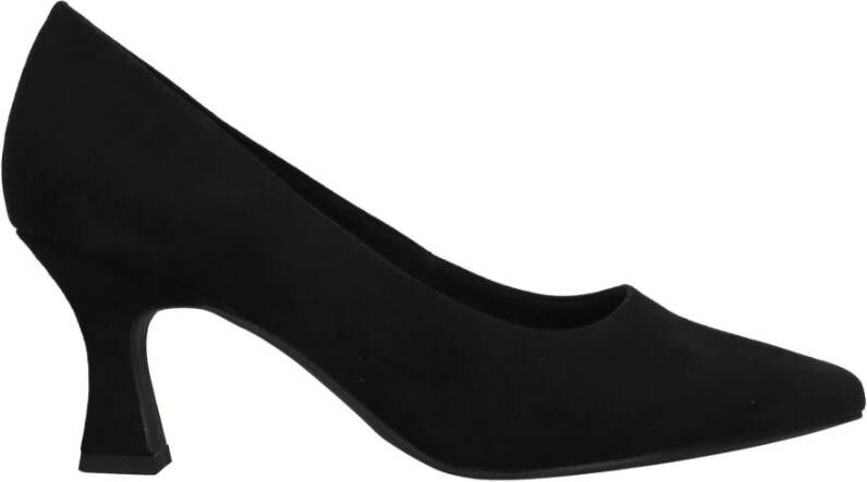 Marco tozzi Suède Pump met Unieke Hakvorm Black Dames