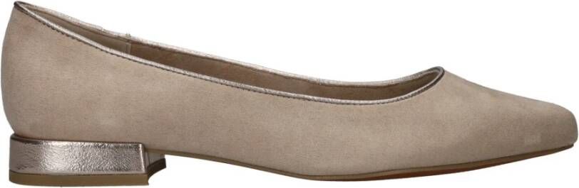 marco tozzi Stijlvolle beige ballerina met metallic detail Beige Dames